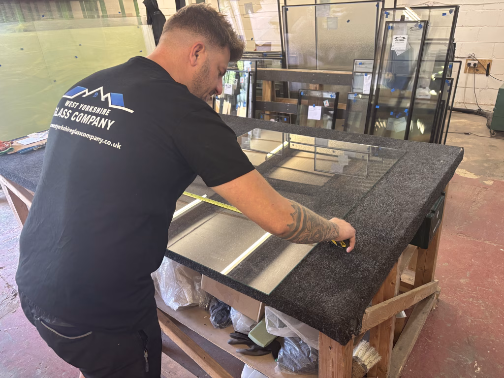 Glazing being made by West Yorkshire Glass Company